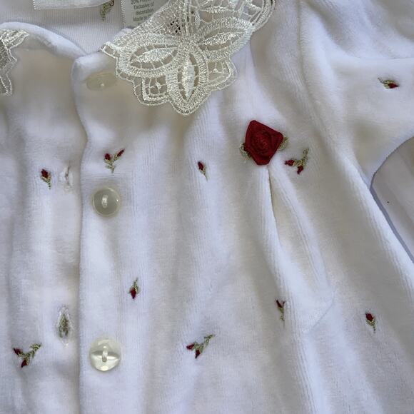 First Moments Newborn Girl Roses Theme Sweater Cardigan 6-9 Months - Picture 3 of 5